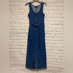 American Bazi Denim Crop Jumpsuit Size Large